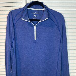 Tommy Bahama Blue Long Sleeve 1/4 Zip Sz M